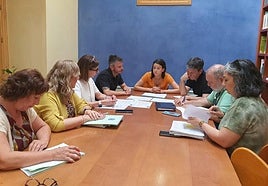 La concejala de Asuntos Sociales (centro), técnicos municipales y representantes de las ONG.