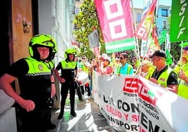 Manifestación de los trabajadores de Rober, la semana pasada