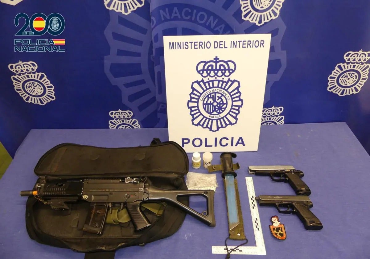 Armas incautadas por la Policía Nacional de La Rioja.