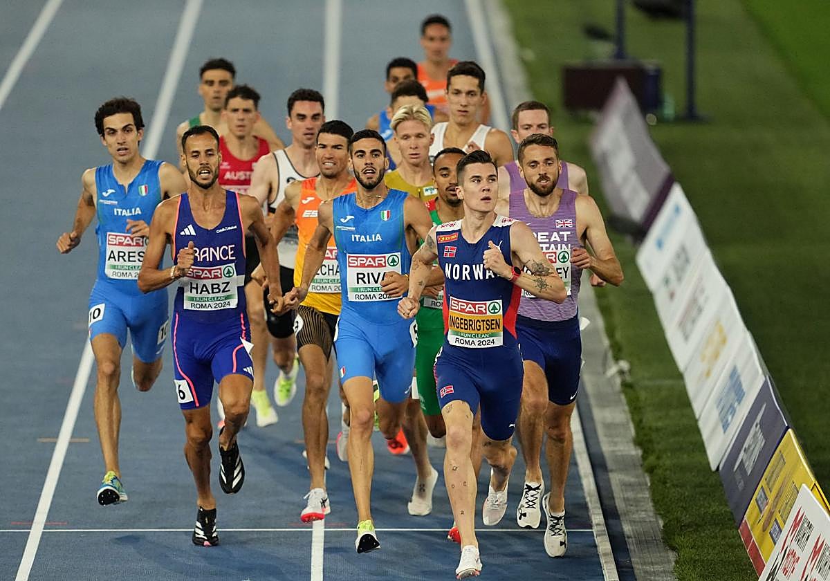 Llegada a meta de Jakob Ingebrigtsen en Roma.