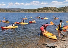 Piragüismo en el pantano del Rumblar.