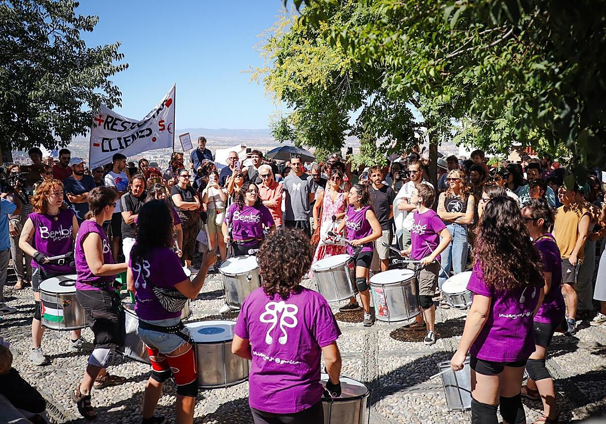 Protesta contra el turismo en el Albaicín.