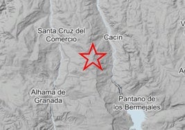 Epicentro del terremoto en Cacín.