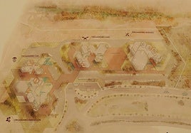 Plano de los cuatro edificios del Cetedex.