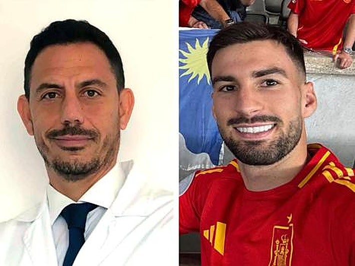 Claudio Vázuqez, doctor de la Selección española y Álex Baena, internacional con España