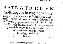 El romance que dio origen a la leyenda, impreso en 1606.