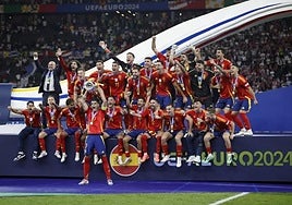 La Selección celebra la Eurocopa en Berlín.