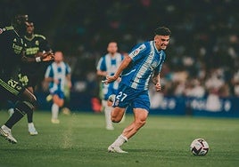Rubén Sánchez, en un partido con el Espanyol ante el Real Madrid en Primera.