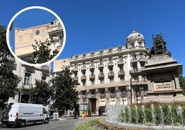 Los símbolos que se ven sobre el Edificio Colón, en Gran Vía.