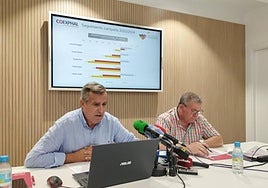 Luis Miguel Fernández y Juan Antonio González en la presentación del avance de datos de cierre de campaña.