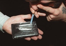 Imagen de archivo de una persona esnifando cocaína.