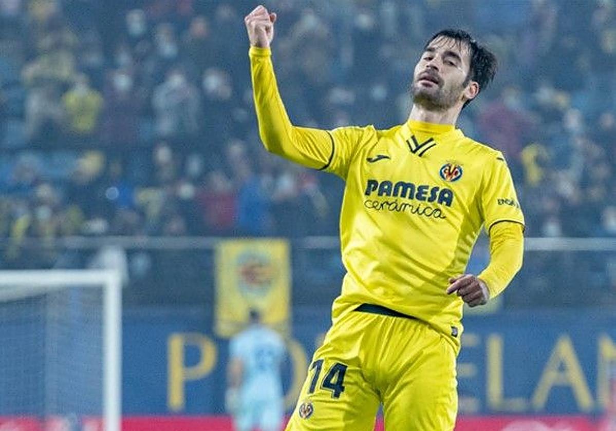 Manu Trigueros celebra un gol.