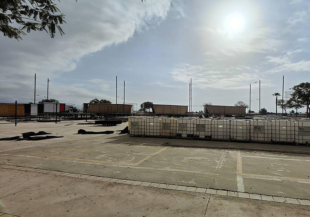 Estado del recinto ferial de Almería, a una semana del inicio de la Feria.