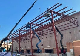 Obras del Palacio de Deportes.