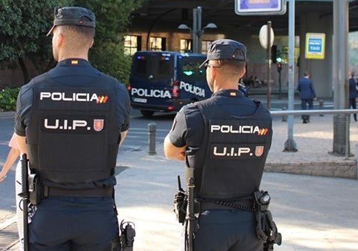 Agentes de la Policía Nacional en Granada.