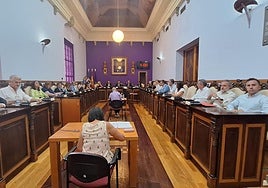 Pleno en el Ayuntamiento de Jaén donde ha renunciado a su acta Manuel Carlos Vallejo.