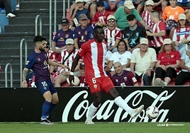 Dion Lopy, en el partido de ayer.