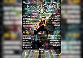 Cartel de los 34 Ciclos de Conciertos de Rock.
