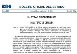 Publicación relativa al Cetedex, en el BOE de este lunes.