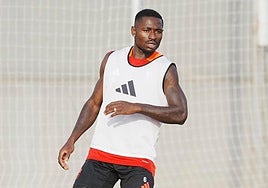 Martin Hongla, en el entreno de este pasado lunes.