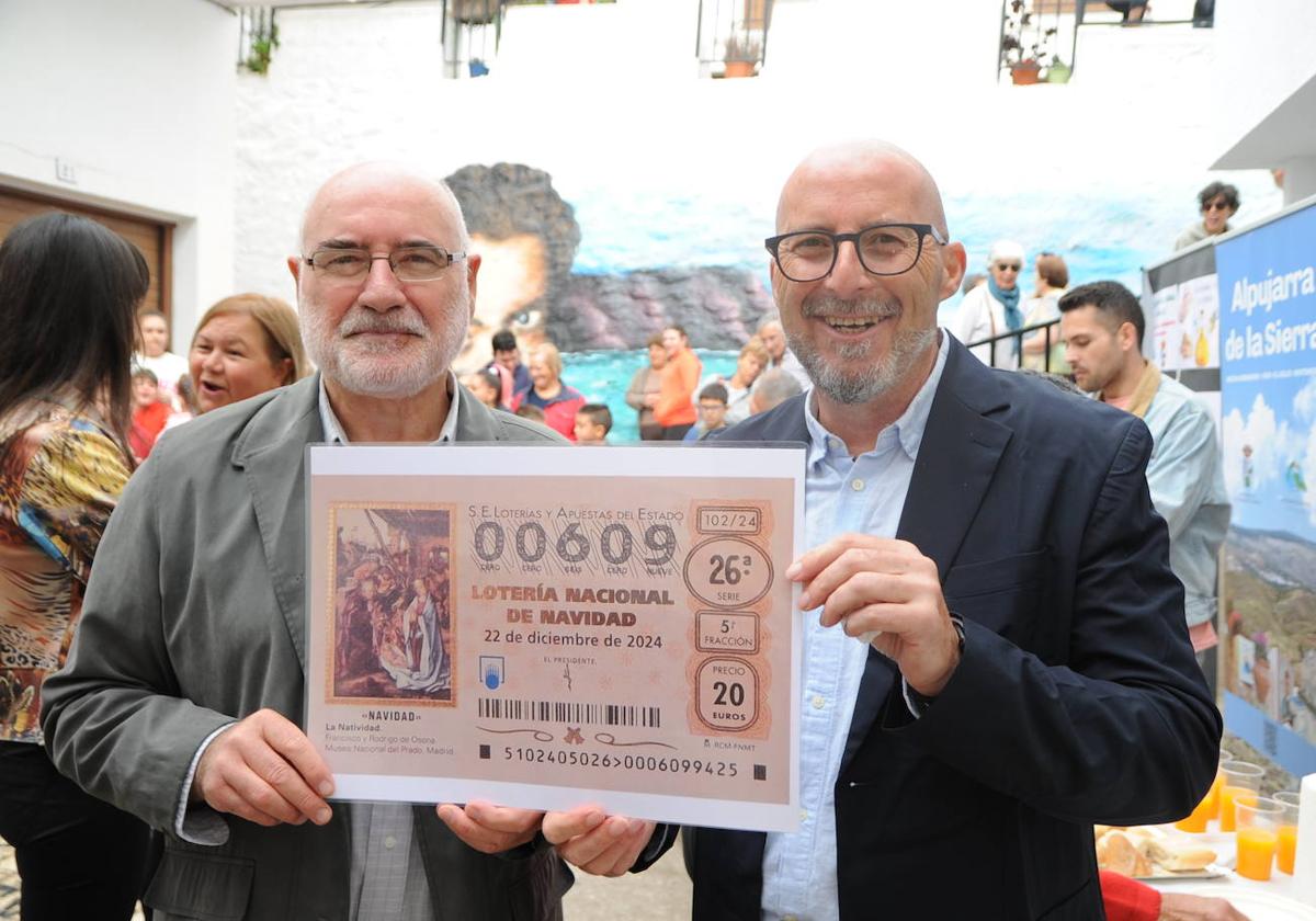 El presidente de la Mancomunidad de La Alpujarra, José Antonio Gómez, y el empresario colaborador en este evento, José Antonio Murcia.