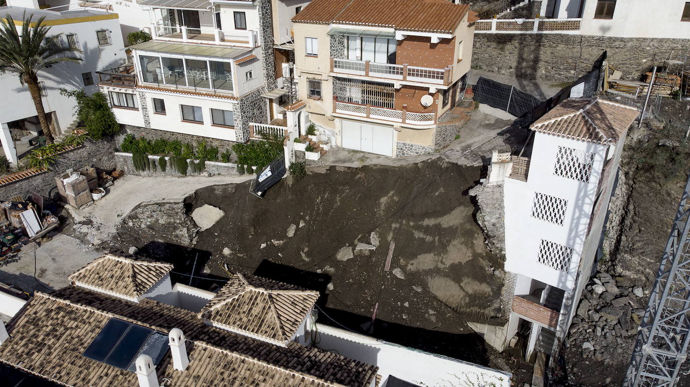 Imagen de archivo de la zona de Almuñécar afectada por derrumbes en 2019.