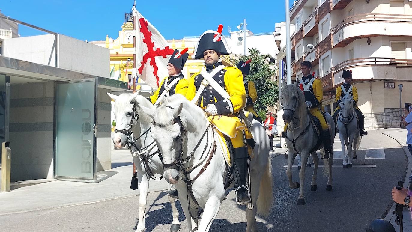 Soldados a caballo antes de las escaramuzas.