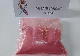Una bolsa de cocaína rosa.