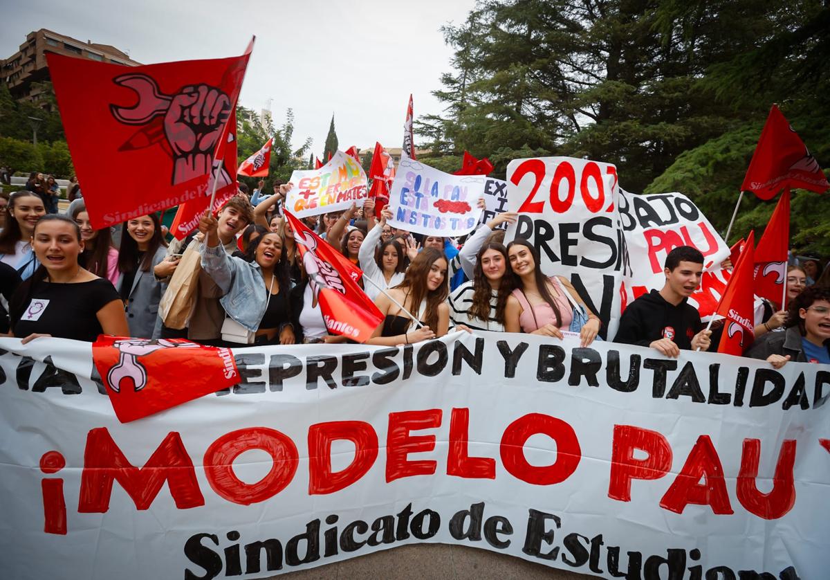 Manifestación estudiantil este viernes.