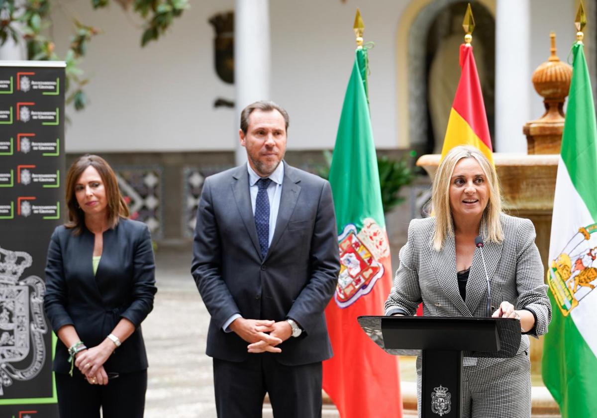 Marifrán Carazo en su comparecencia posterior a la reunión.