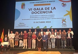 Alumnado reconocido en la VI Gala de la Docencia de Martos.