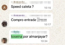 Imagen de un grupo de WhatsApp de compraventa de de droga.