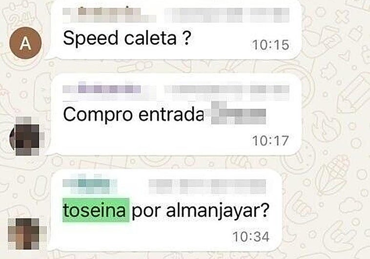 Imagen de un grupo de WhatsApp de compraventa de de droga.