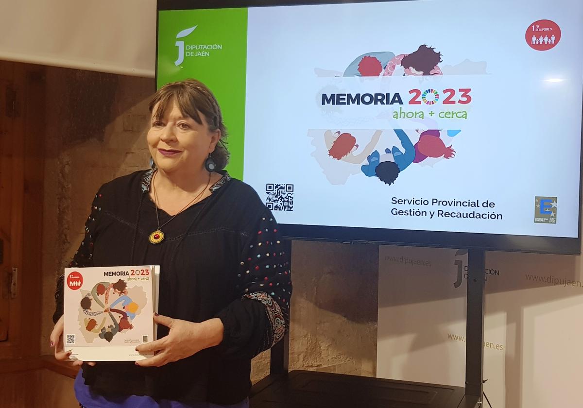 La vicepresidenta segunda Pilar Parra durante la presentación de la memoria de 2023.