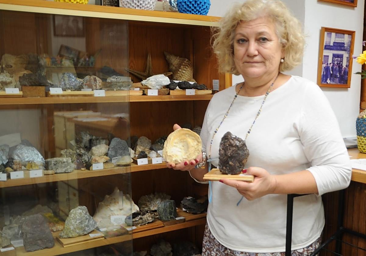 La biblioteca de un pueblo de Granada que atesora una colección de fósiles y minerales