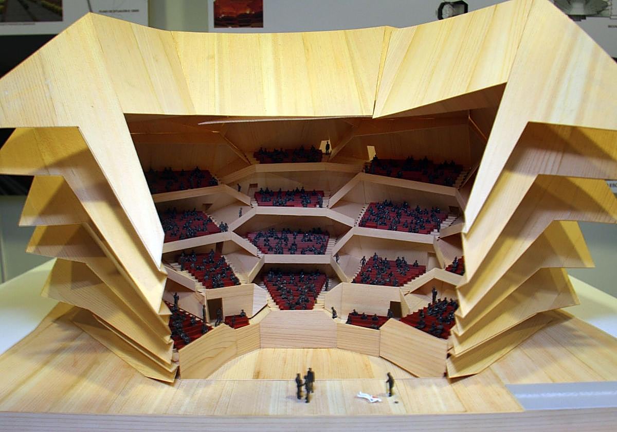 Maqueta del proyecto Granatum, de Kengo Kuma, planteado en su día como el gran teatro de Granada.