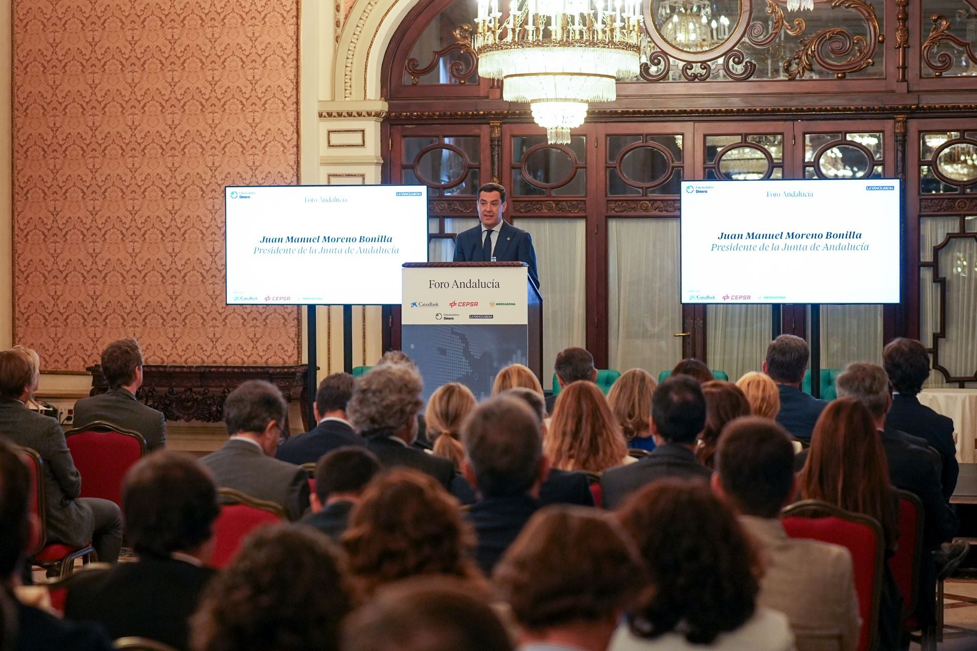 Juanma Moreno, durante su intervención en un foro.