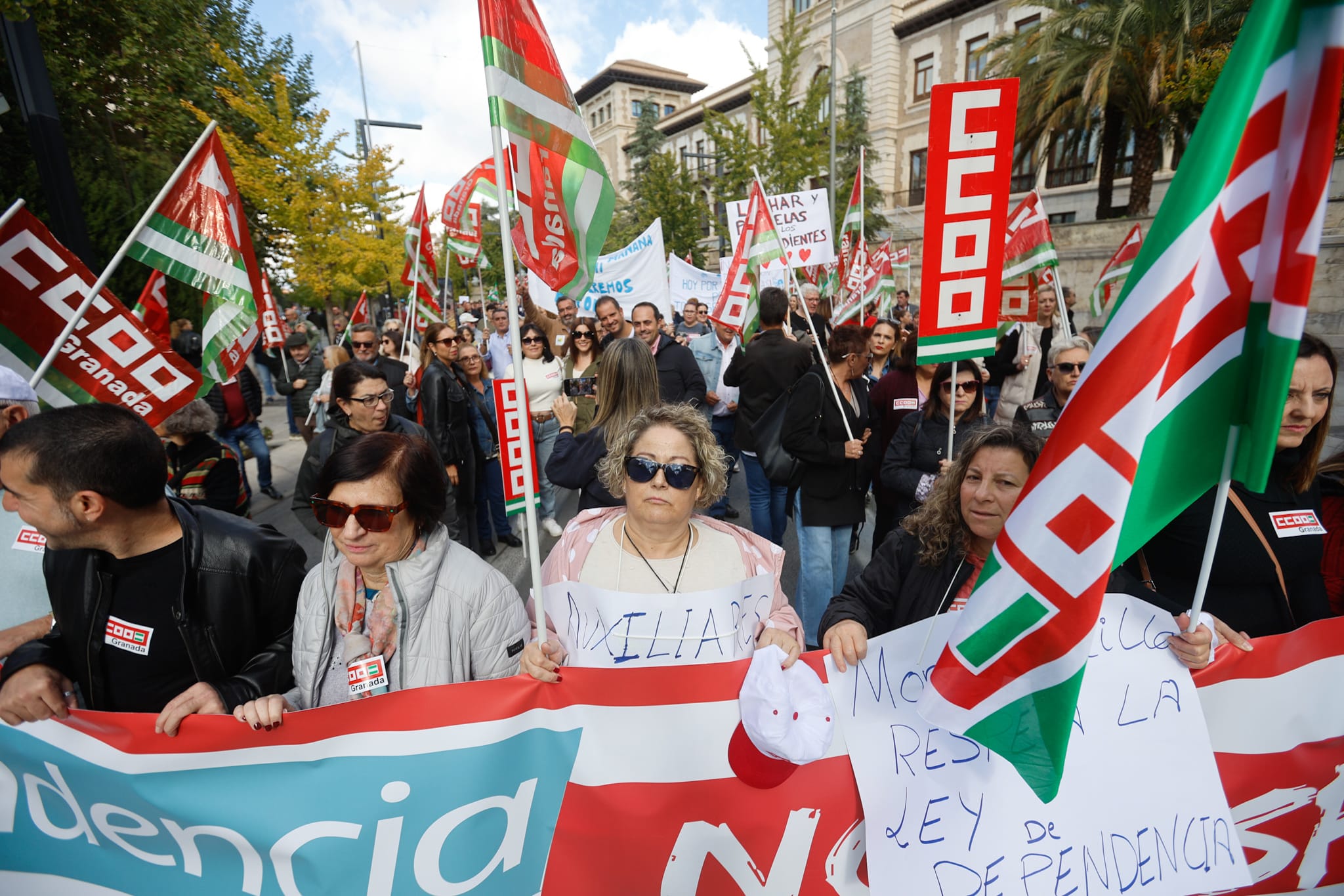 Las imágenes de la manifestación en Granada por la situación de la dependencia