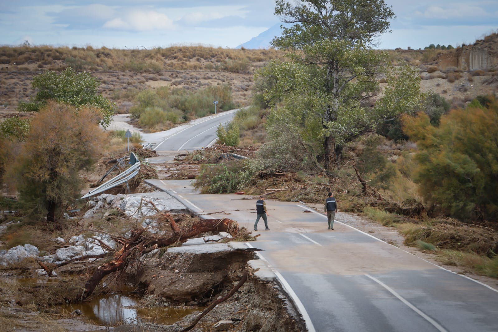 Los destrozos en las carreteras de Granada causados por el temporal, en imágenes