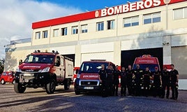 El equipo de Bomberos de Granada que se desplaza a Valencia.