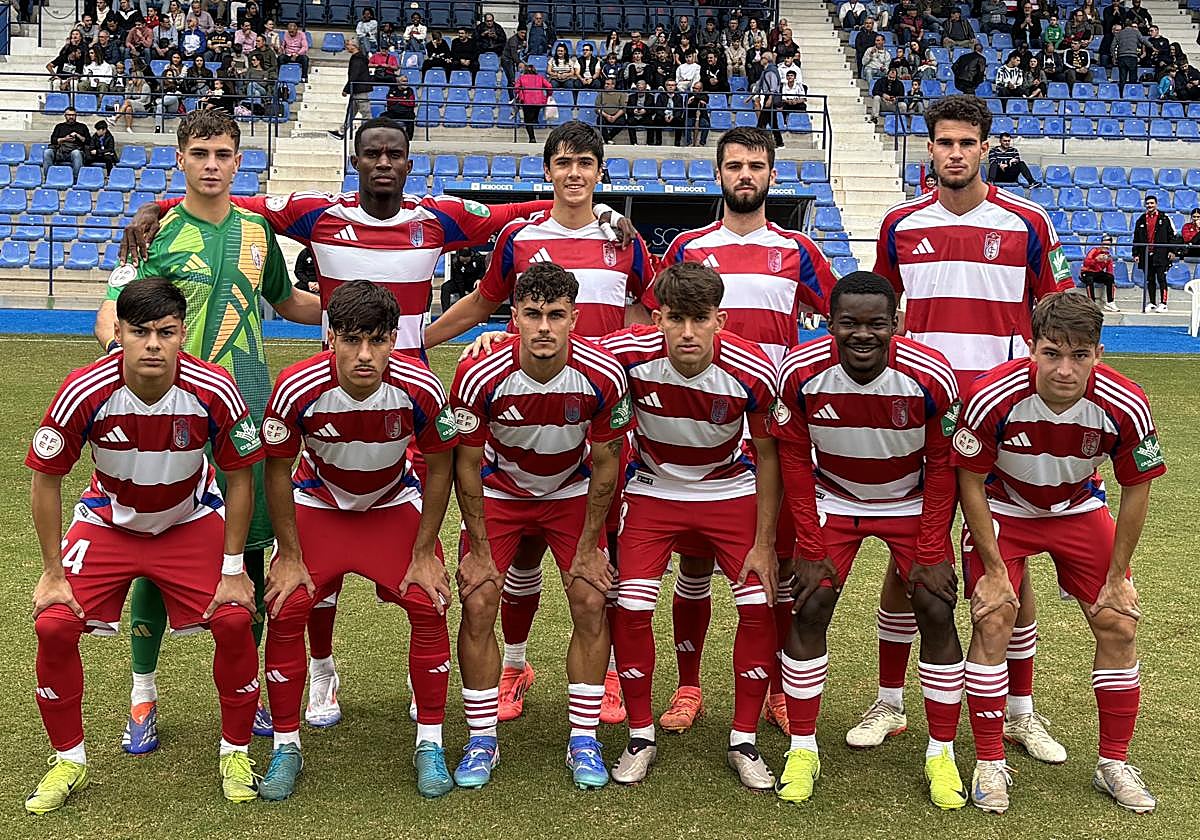 El once titular del Recreativo en Murcia.