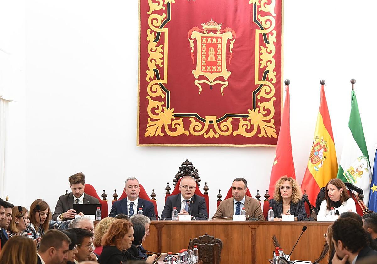 Pleno de la Diputación en Baza este lunes.
