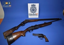 Armas incautadas a los detenidos