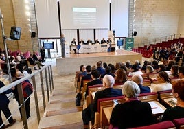 Público asistente a la I Jornada Nacional Agrolaboral en Baeza.