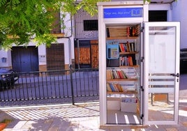 La imagen, tomada en Cozvíjar, pertenece a una información publicada por IDEAL el pasado mes de junio. Esta misma semana, otro municipio, Beas de Granada, también ha transformado su cabina en una biblioteca.