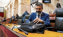 Fernández-Pacheco, poco antes de iniciarse el pleno.