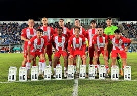 Formación presentada por el equipo almeriense en Jerez.