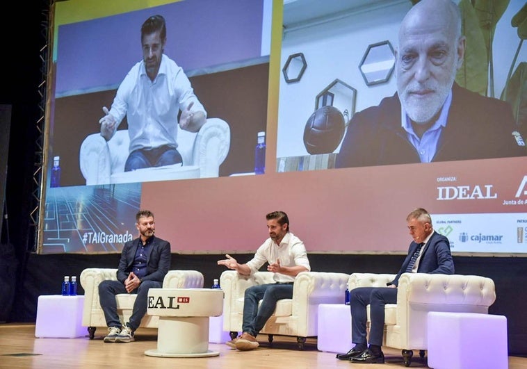 Fernando Estévez, Rafael Lamelas, Lucas Alcaraz y Javier Tebas, en TAI Granada.