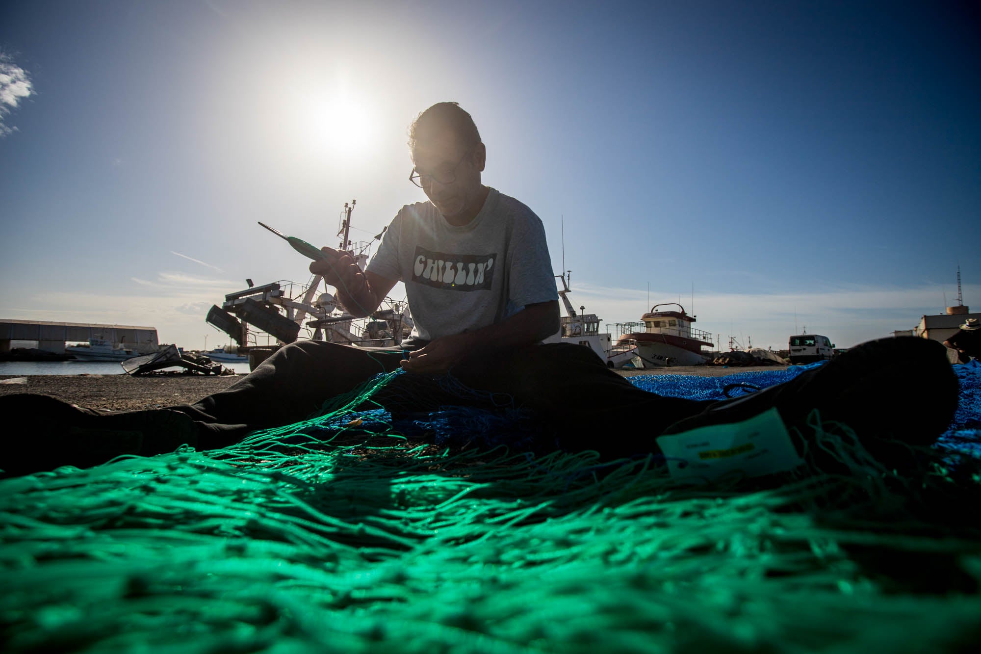 Las estampas de la parada biológica de los pescadores de Motril