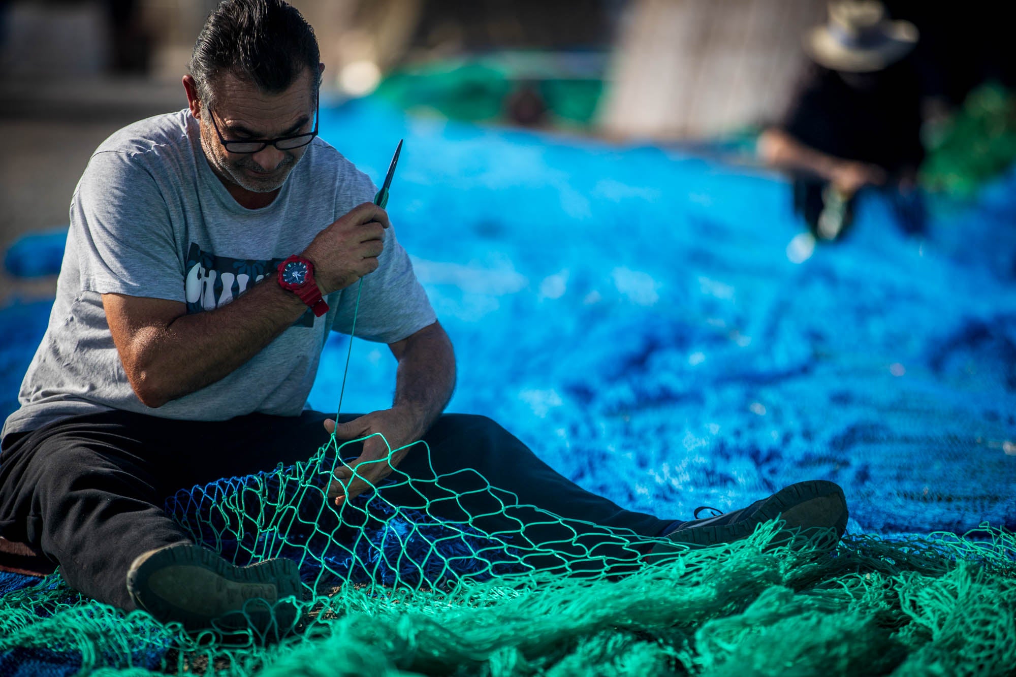 Las estampas de la parada biológica de los pescadores de Motril